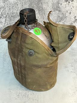 WWII 1944 Army Canteen - Battle Worn