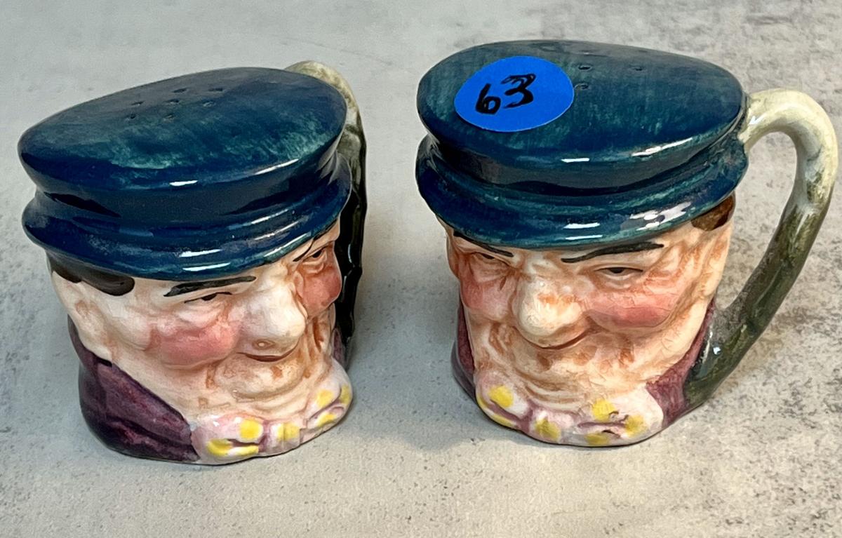 Hand Painted Tony Weller Salt and Pepper Shakers