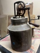 Early Tin Daisy Butter Churn