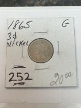 1865 3 Cent Nickel - G