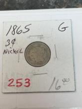 1865 3 Cent Nickel - G