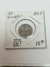 1853 3 Cent Silver