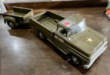 Tonka Military Truck With Trailer - NICE