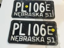 1951 Nebraska Plates Set