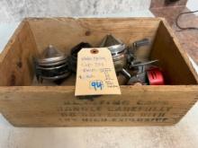 Wooden Blasting Caps Box 3 Zebco, 2 other reels