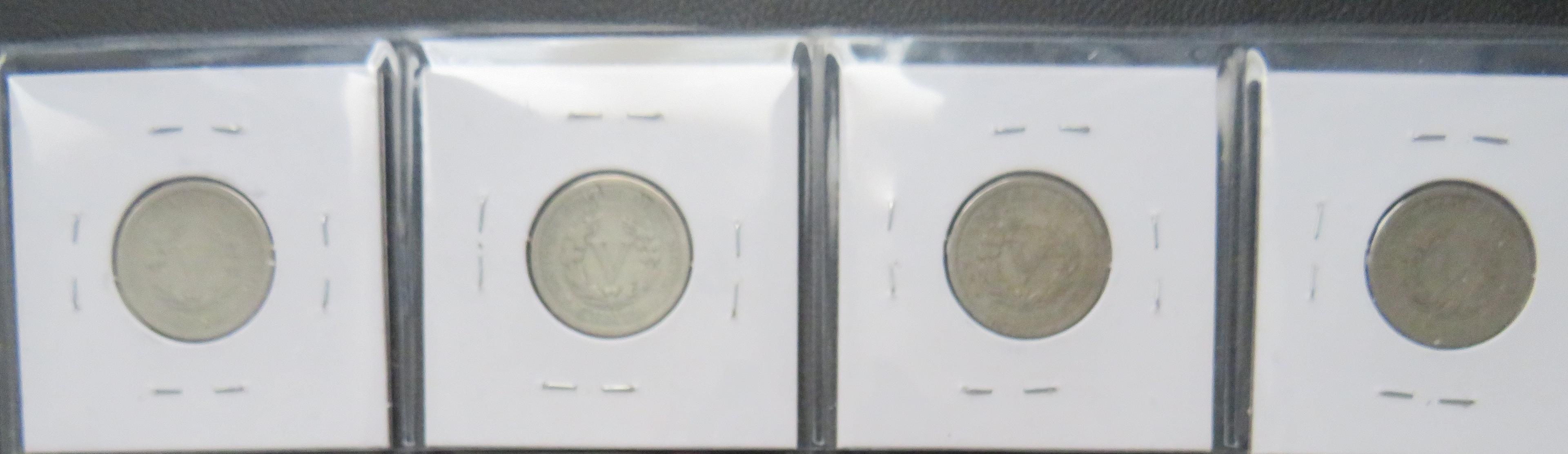 1911- (4) Liberty "V" Nickels