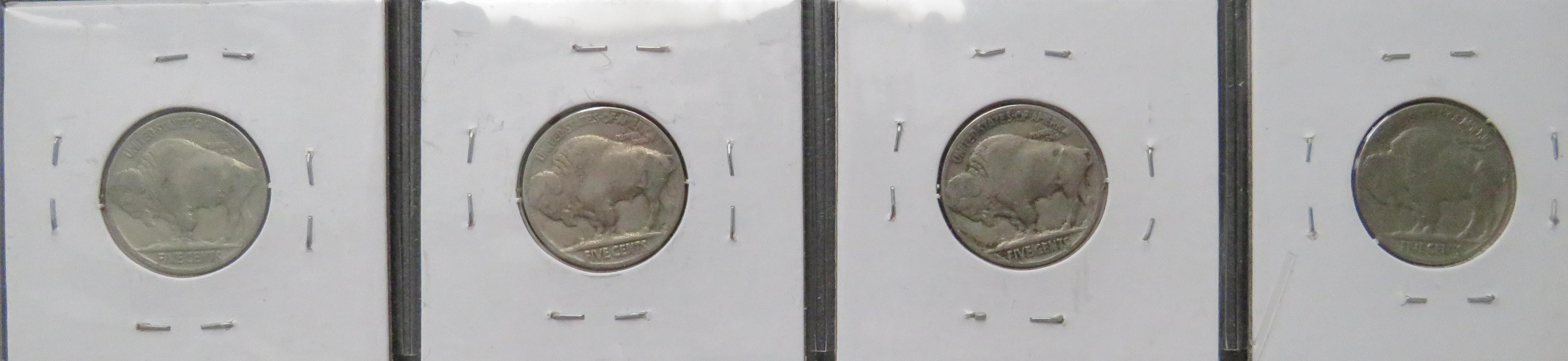 1936-P (4) Buffalo Nickels