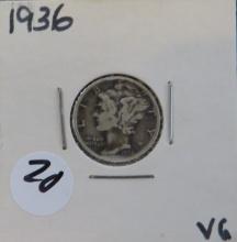 1936- Mercury Dime