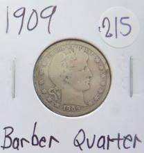 1909- Barber Quarter