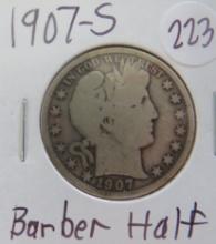 1907-S Barber Half Dollar