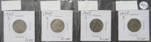 1945-S - (4) Silver Jefferson Nickels