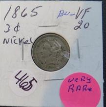 1865- 3 Cent Nickle