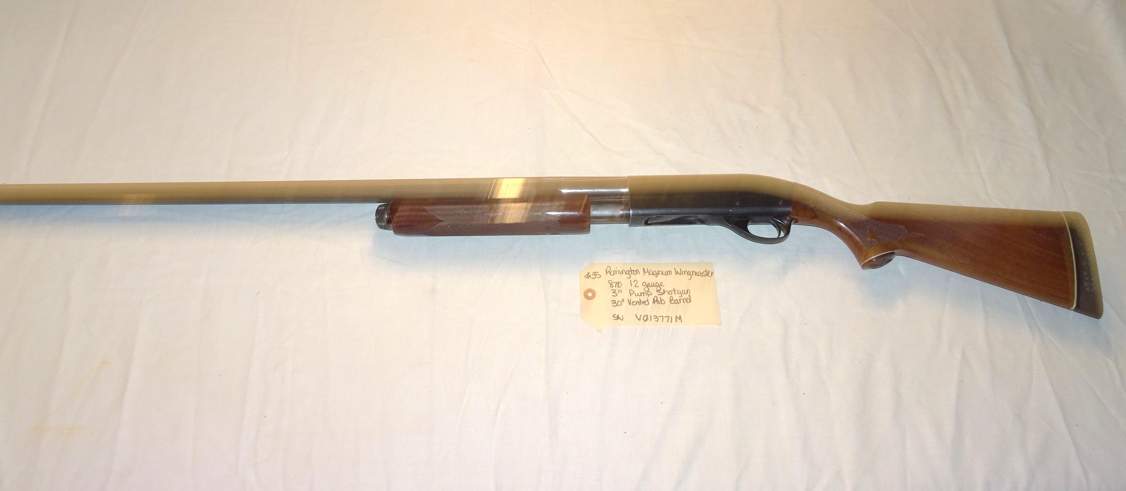 Remington Magnum Wingmaster 870 12 ga 3" Pump Shotgun 30" vented Rib Barrel