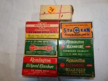 7-50 rd boxes of Asst 22 shells Vintage Boxes