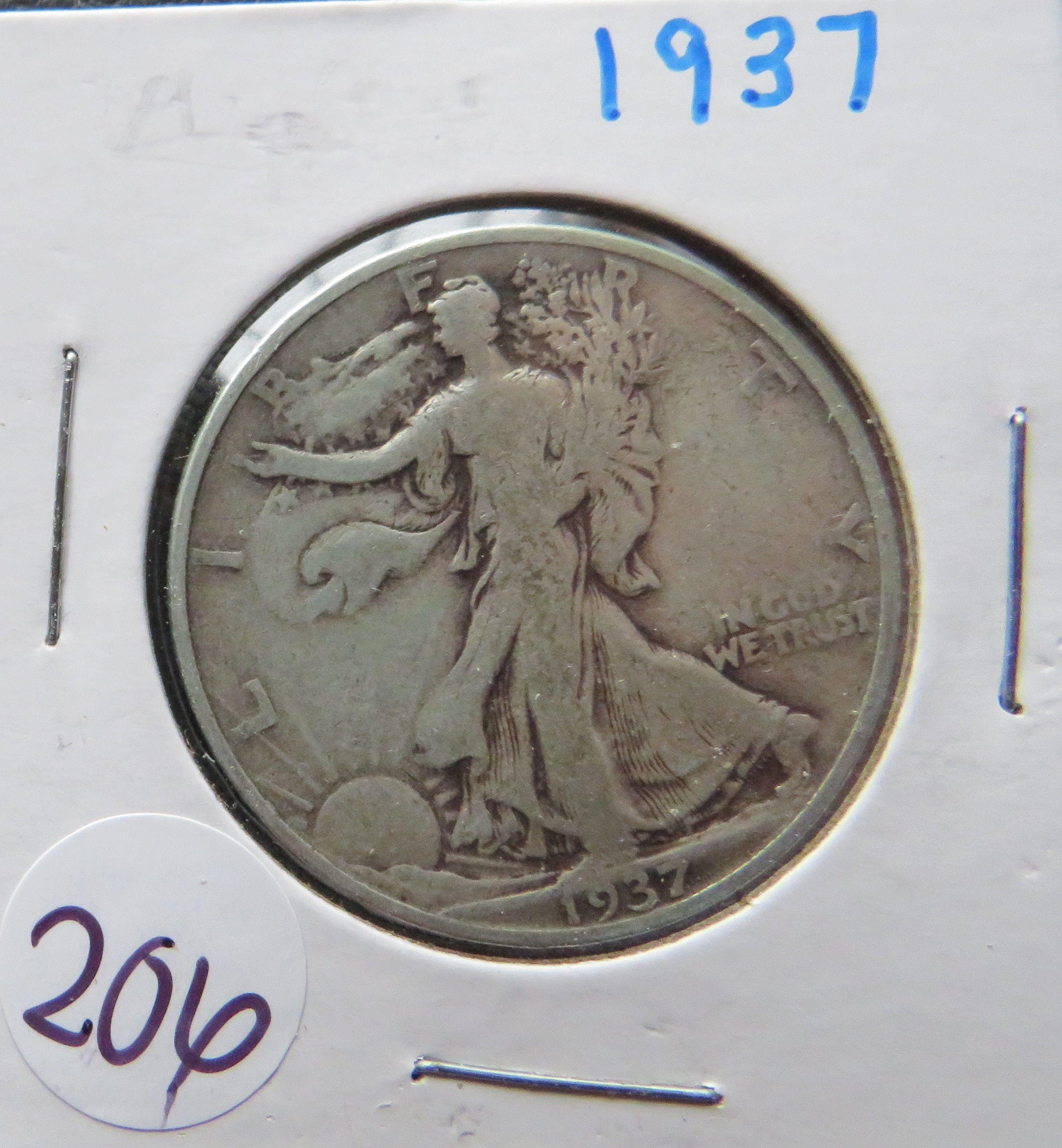 1937-Walking Liberty Silver Half Dollar