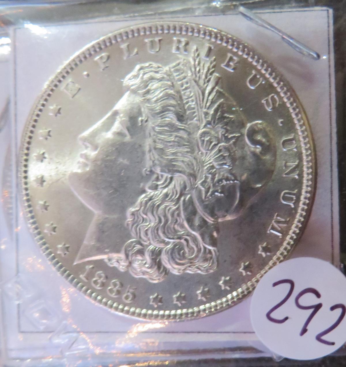 1885- P Silver Morgan Dollar