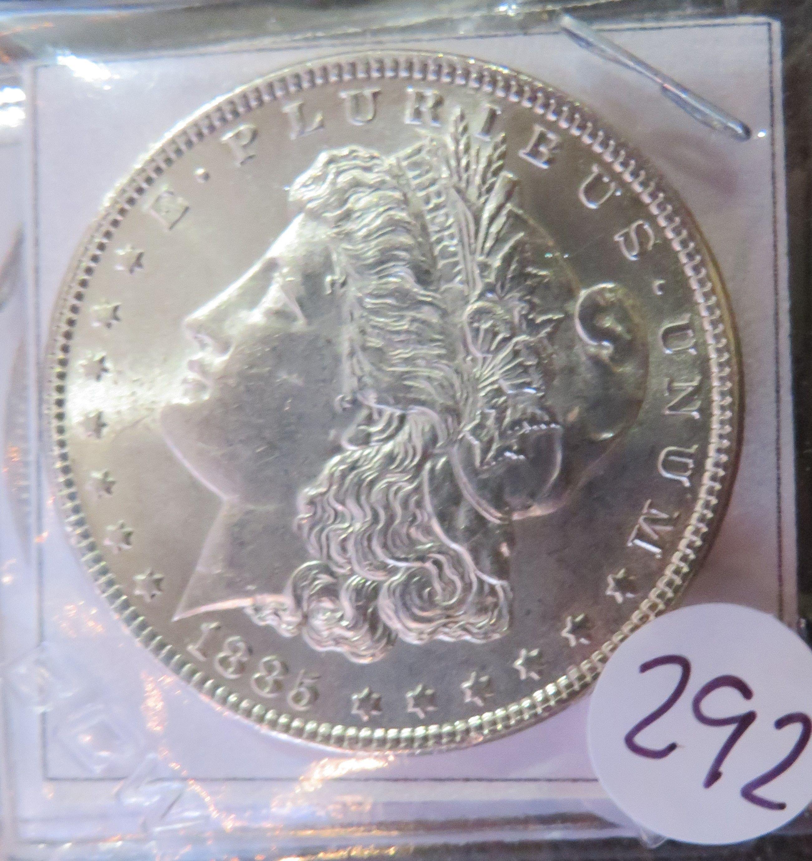 1885- P Silver Morgan Dollar