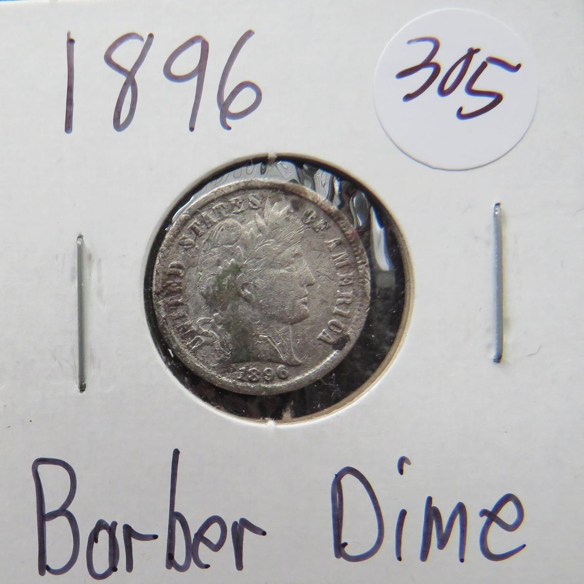 1896- Barber Dime