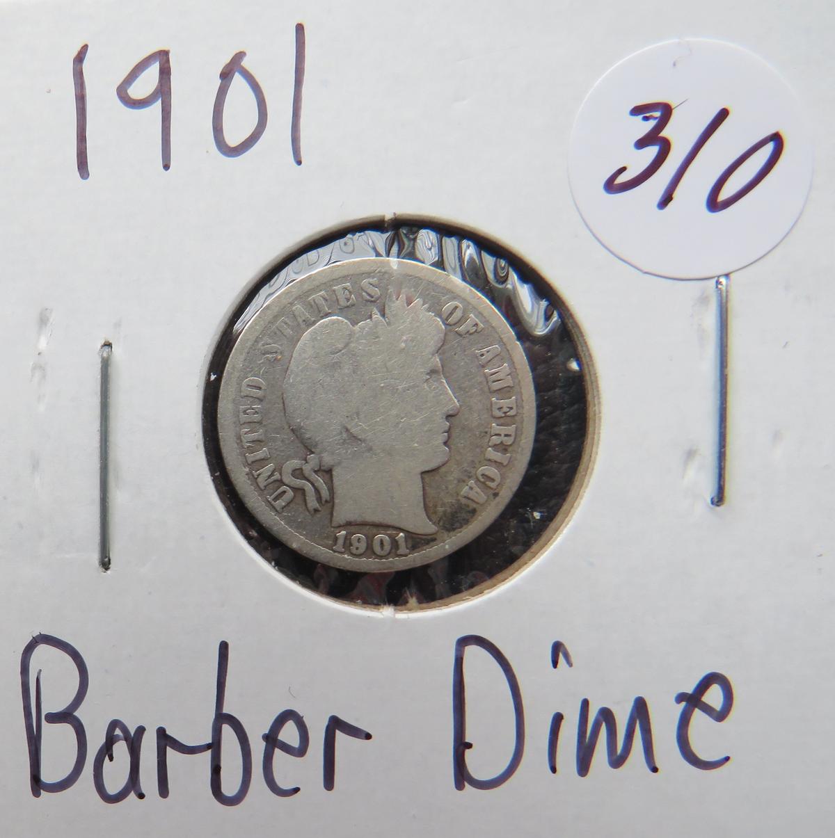 1901- Barber Dime