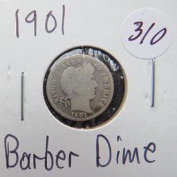 1901- Barber Dime