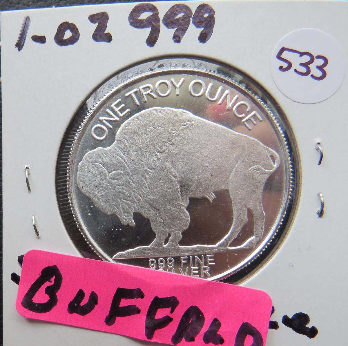 One Troy Ounce Silver, Buffalo