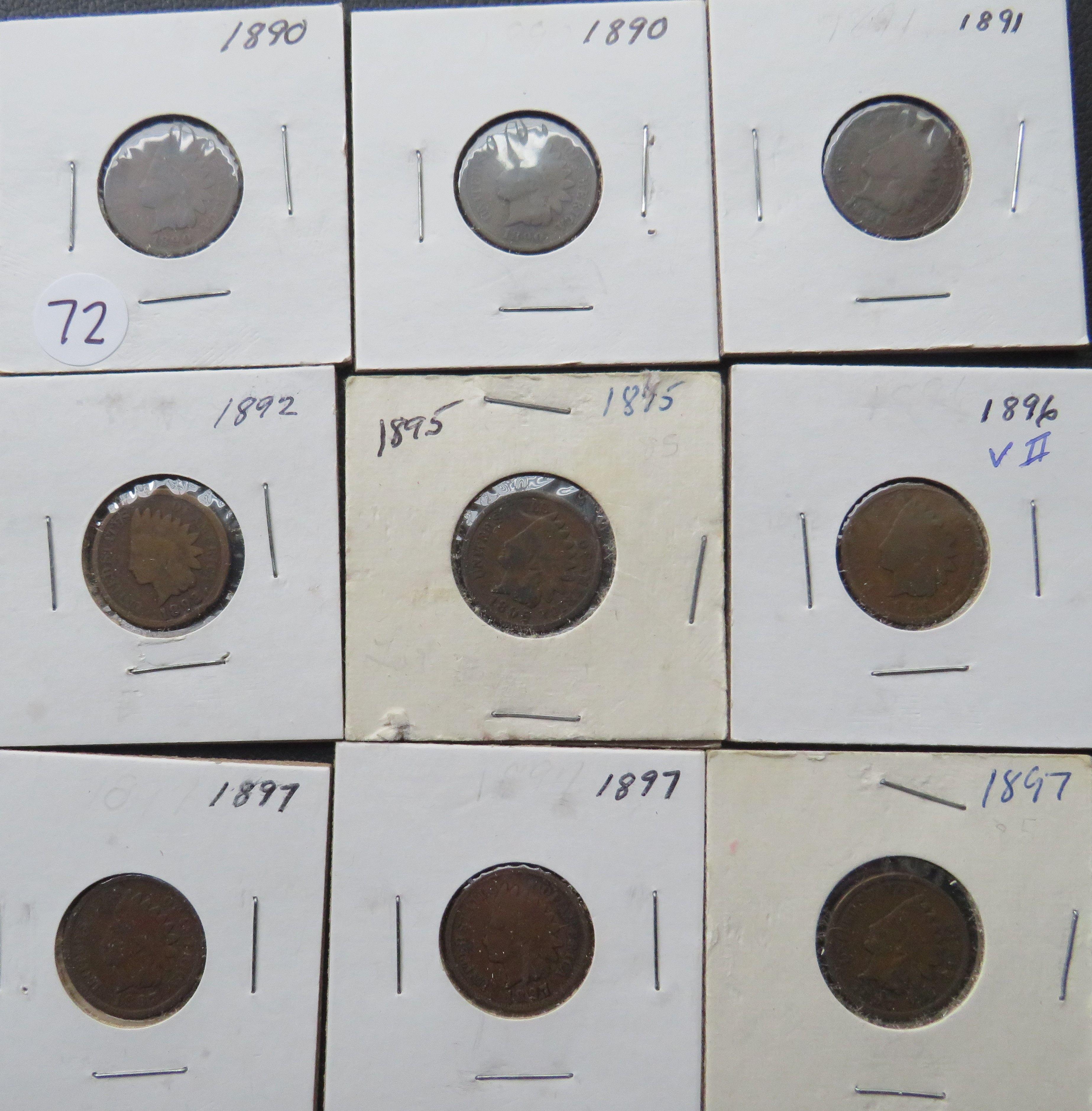 (9)- Indian Head Pennies