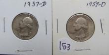 (2) 1957-D Washington Quarters