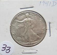 1941-D Walking Liberty Silver Half Dollar