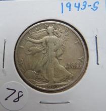 1943-S Walking Liberty Silver Half Dollar