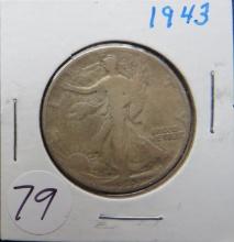 1943- Walking Liberty Silver Half Dollar