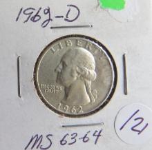 1962-D Washington Quarter