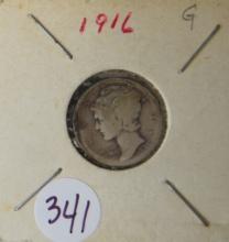 1916- Mercury Dime