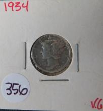 1934- Mercury Dime