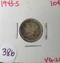 1943- S Mercury Dime