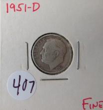 1951-D Roosevelt Dime