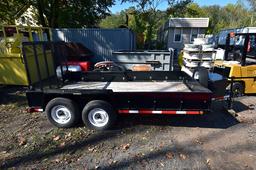 7' w. x 12' L. Custom Tandem Axle Equipment Trailer w/Fold Down Ramp & 2" Ball Hitch Mount