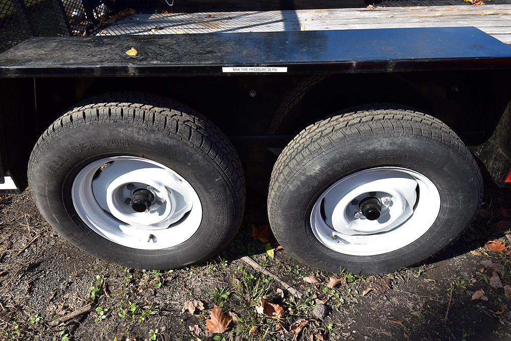 7' w. x 12' L. Custom Tandem Axle Equipment Trailer w/Fold Down Ramp & 2" Ball Hitch Mount