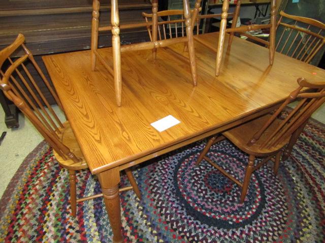 Oak Table and Six Chairs