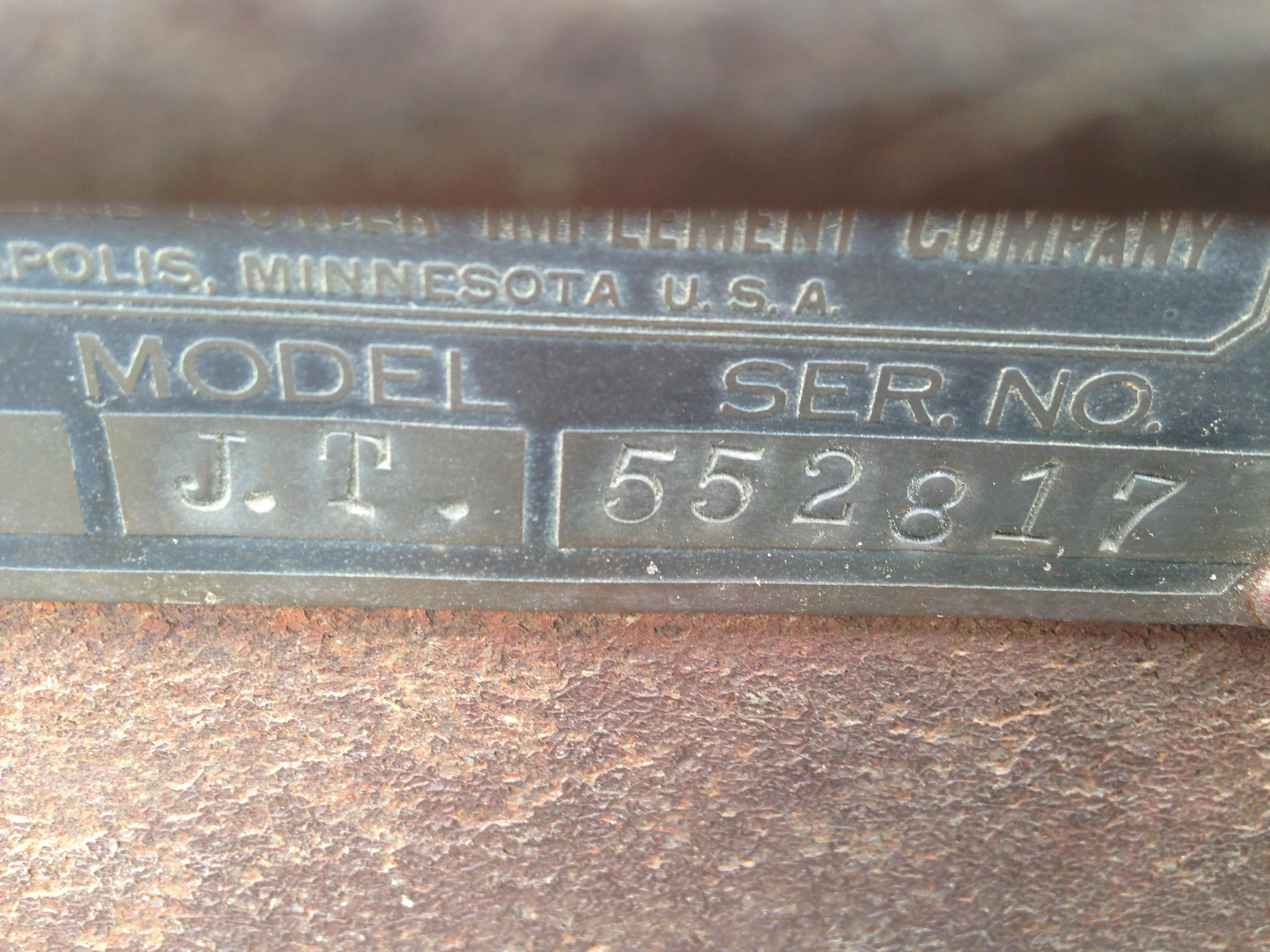 Minneapolis Moline JT, Non-Runner, On Steel, Serial #552817