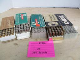 A82 AMMO LOT OF 250 ~ .38 MIXED CARTRIDGES