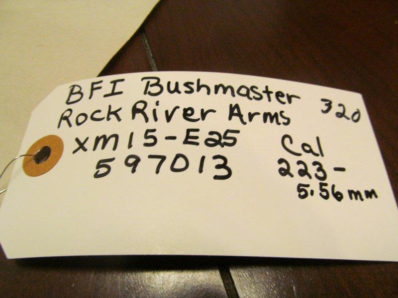 320 BFI BUSHMASTER / ROCK RIVER ARMS ~ XM15-E25 ~ 223-5.86mm CALIBER ~ BFI597013