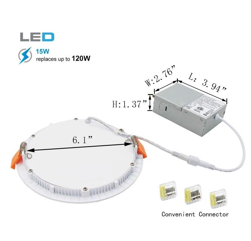 GO JOIN LED 6 Inch Recessed Lighting with Junction Box, 15W 1200lm Dimmable Recessed Ceiling Light,