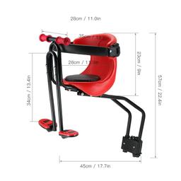 Lixada Bicycle Baby Seat Kids Child Safety Carrier Front Seat Saddle Cushion with Back Rest Foot Ped