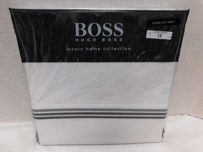 BOSS HUGO BOSS LUXURY HOME COLLECTION QUEEN FLAT SHEET