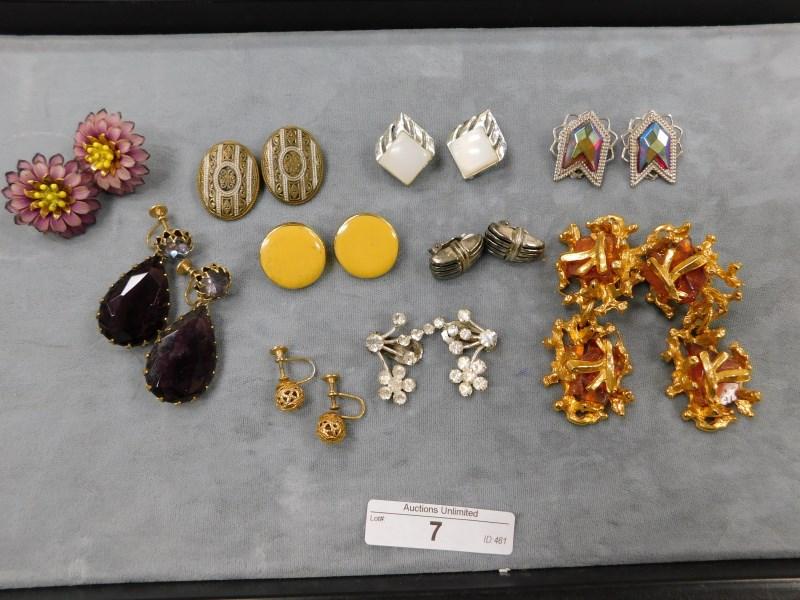 7 LOT OF 10 NON-PIERCED EARRINGS