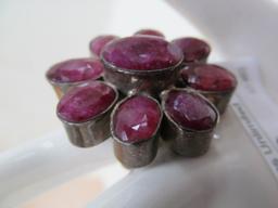 10 STERLING SILVER RUBY RING 7.5