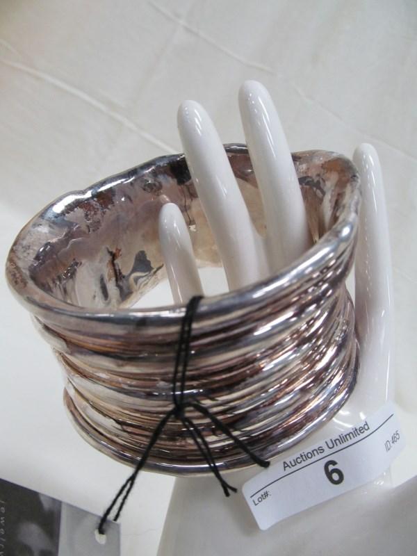 6 E & L  ELECTROFORMED STERLING SILVER BANGLE BRACELET