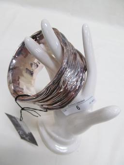 6 E & L  ELECTROFORMED STERLING SILVER BANGLE BRACELET