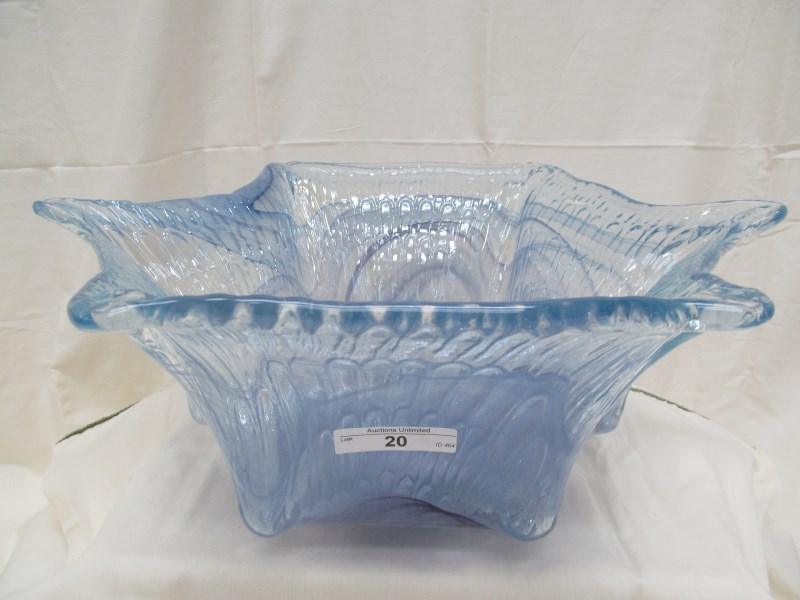 LARGE ART GLASS BOWL 5.5" x 14"