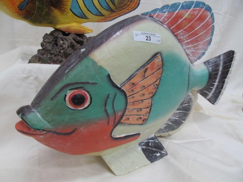 PAIR OF WOOD CARVED FISH